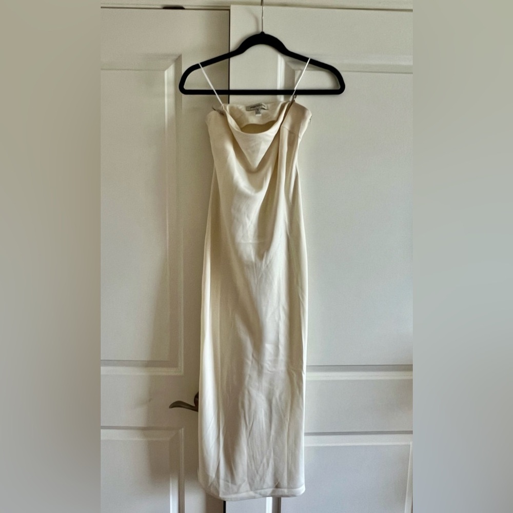 urban outfitters strapless silky dress